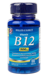 Vitamin B12 500 mcg Cyanocobalamin 100 Tabletten HOLLAND & BARRETT